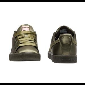 New Puma Satin Olive Green Sneakers